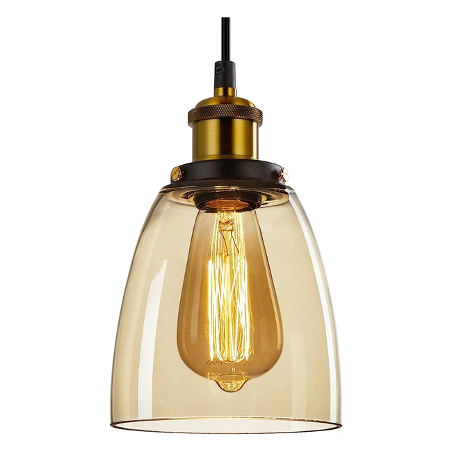 Vintage Glass Pendant Lights - Adjustable Height - Loft Kitchen Island Dining Room - FORCOSO