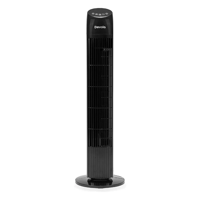 Devola Tower Fan with Remote Control 33inch - Quiet Cooling Fan - 3 Speeds 3 Modes - DV33TFB Black