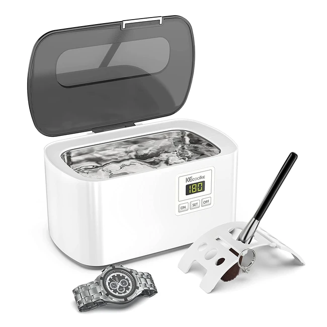 Pulitore ad Ultrasuoni Kecoolke 600ml - Rimuove lo Sporco Ostinato - Degas - Pulizia Gioielli, Occhiali, Protesi Dentali, Orologi, Anelli, Collane