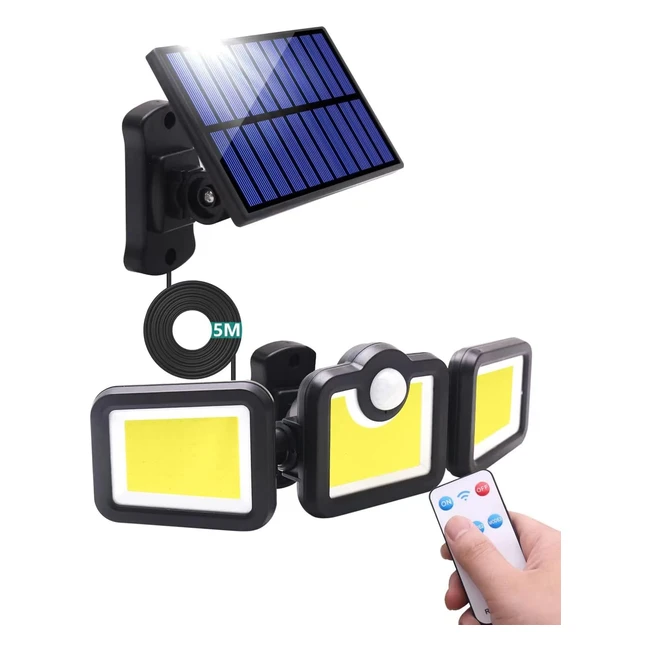Lampe Solaire Extérieur Détecteur de Mouvement 171 LED Lumière Solaire avec Télécommande