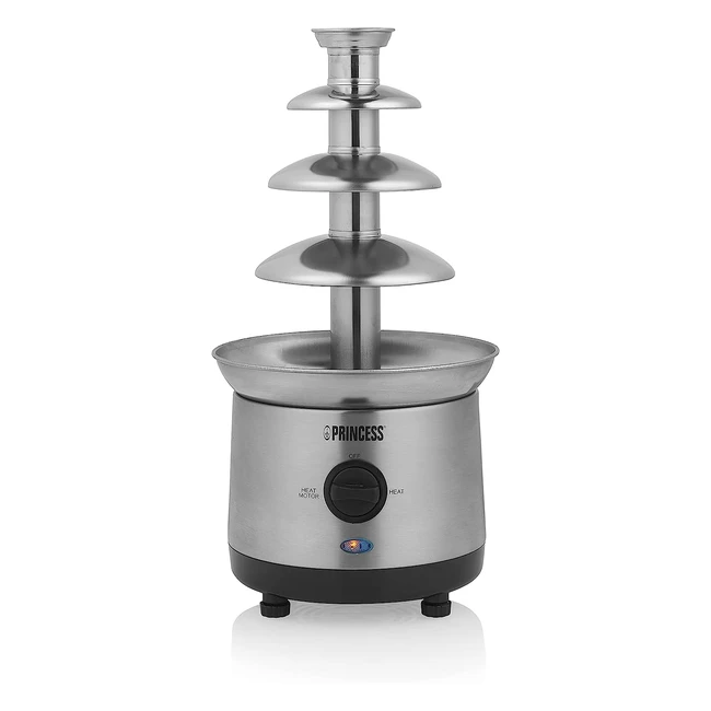 Princess Schokoladenbrunnen XXL 4 Ebenen Warmhaltefunktion 190 Watt 11 Liter PFOA- und BPA-frei 292999 Silber