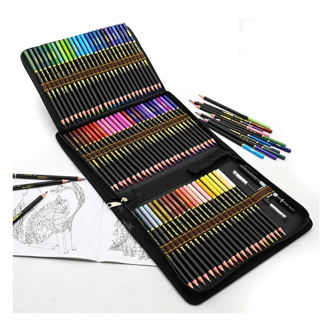 Professional Set of 72 Coloured Pencils for Drawing - Vibrant Colors Easy to Us