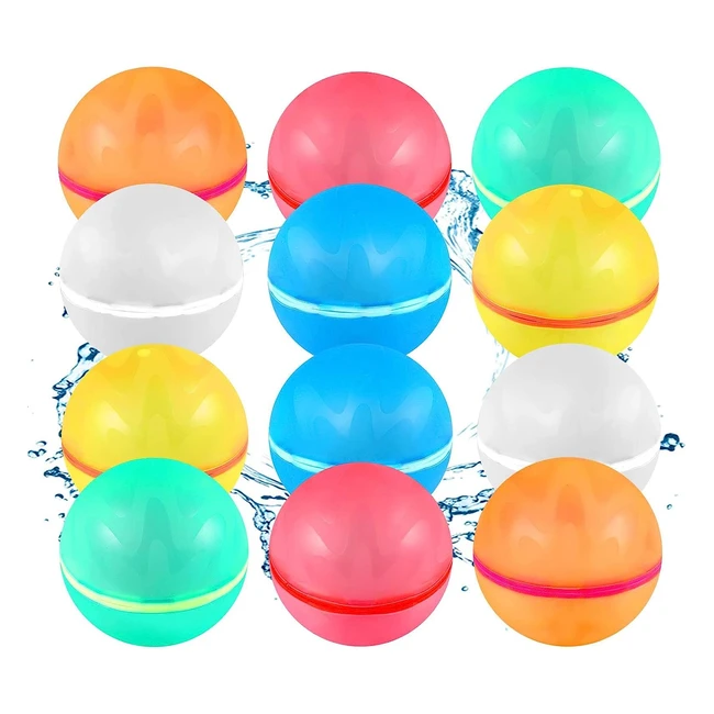 Soppycid 12 Stck wiederverwendbare Wasserballons - Poolstrandwasserspielzeug f