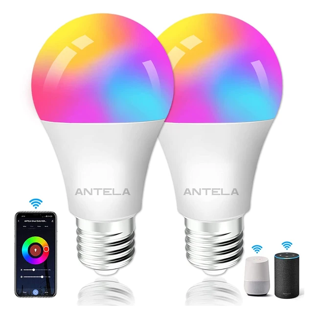 Antela Smart Bulb E27 Alexa Wifi Light Bulbs 10W LED Screw Bulb