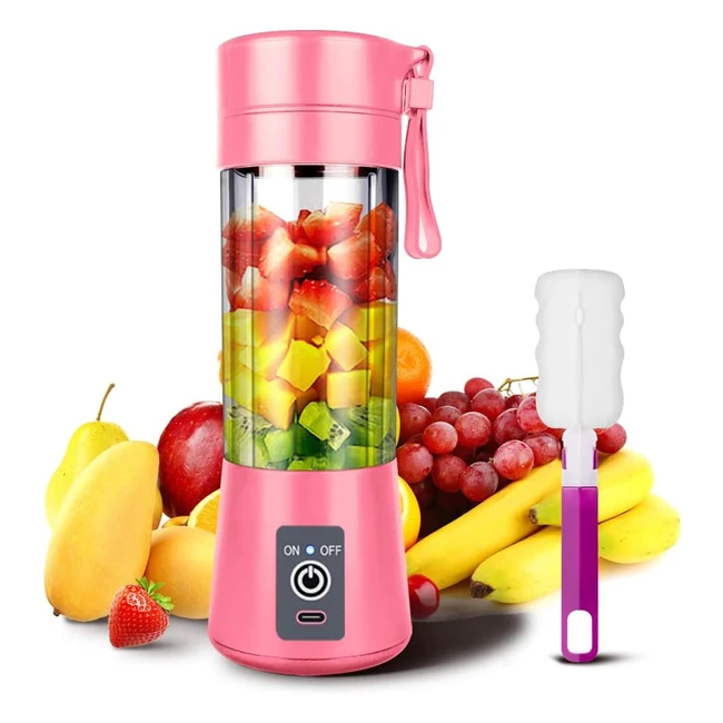 Frullatore Portatile Ksera Smoothie Juicer Cup Mini - 6 Lame 3D - Rosa