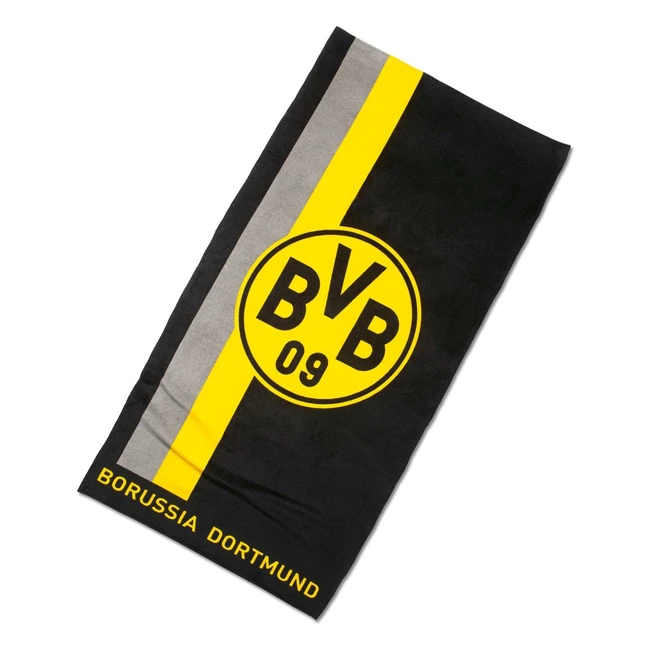 Serviette de douche Borussia Dortmund en coton - Logo ray noirjaune - 70 x 14