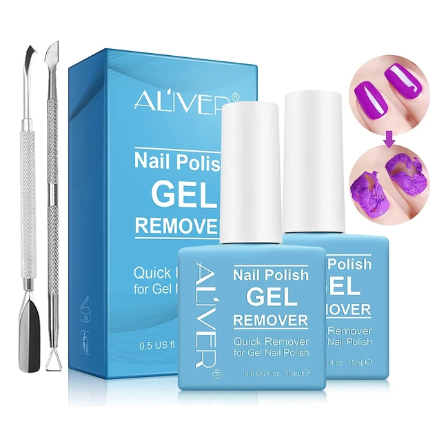 Dissolvant Vernis Ongles Professionnel - Enlève Vernis en 35 min - Gel Sculpt - Sans Blesser Ongles - 2 Outils