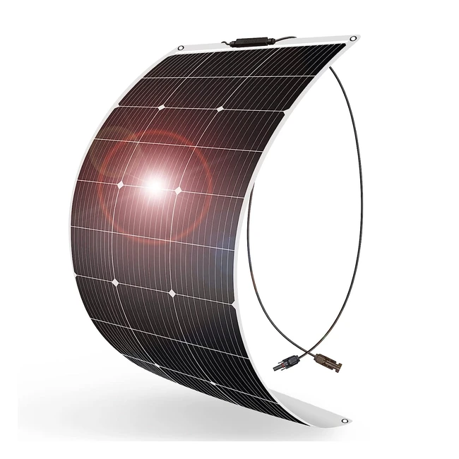 Dokio Solar Panel 100W 18V - Lightweight  Bendable - High Efficiency - Ideal fo