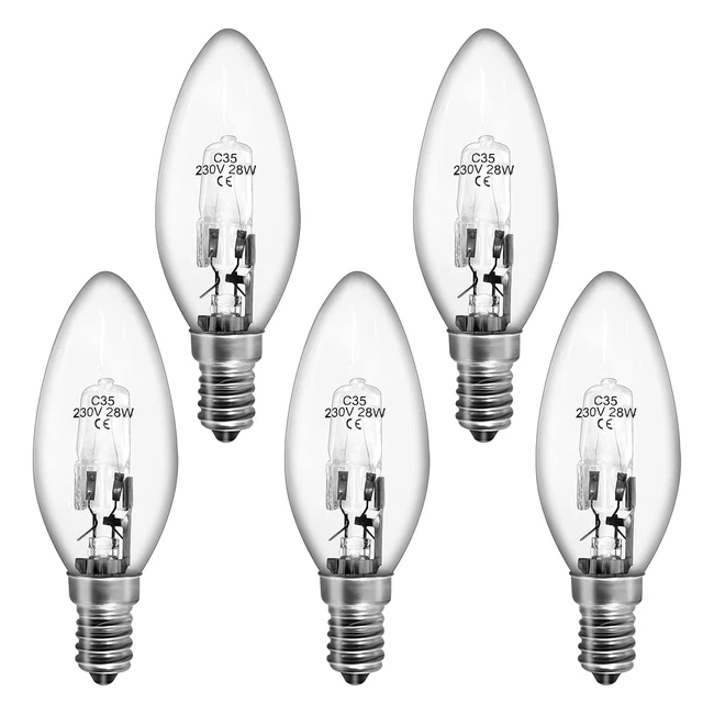 Sarveeta SES E14 Halogen Candle Bulbs 28W Dimmable - Pack of 5