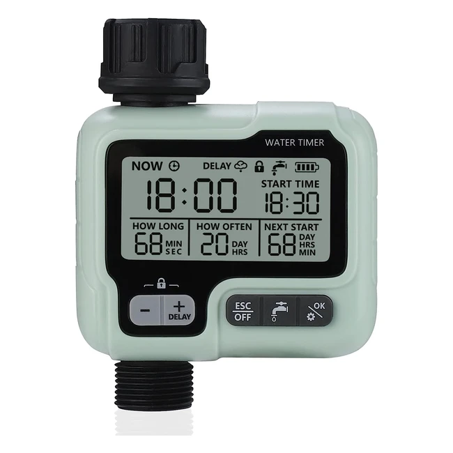 Programador de riego Johgee - Control automático y manual - Resistente al agua