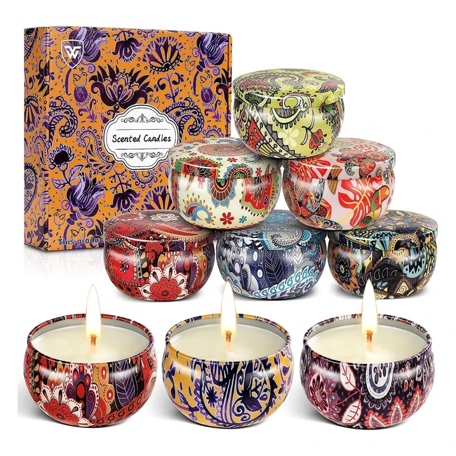 Candele Profumate Regalo Donna - Set 9 Candele Profumate - Cera di Soia Naturale - Ideale per Feste, Compleanni, Matrimoni - #CandeleProfumate #RegaloDonna #CeraDiSoia