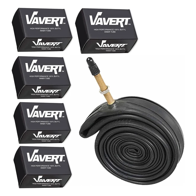 Vavert Unisexs Inner Tube 700x25-32c, Presta Valve 40mm, 5 Pack - Black