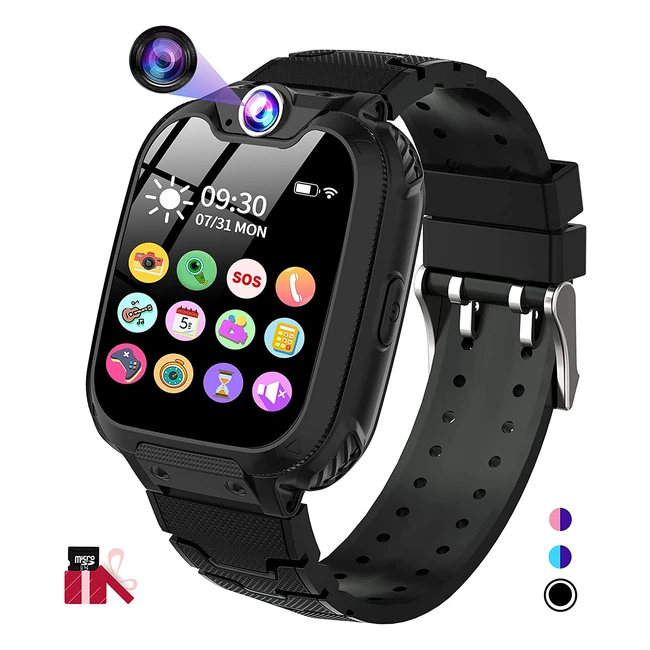 Smartwatch Bambini Jubunrer - Orologio Digitale con Telecamera, Musica, Chiamata Vocale, SOS, Giochi - Regalo per Bambina e Bambino 3-12 Anni