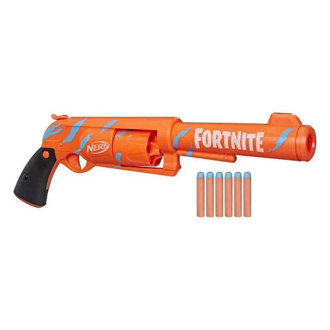 NERF Fortnite 6SH Dartblaster - Camo Pulse Lackierung - Revolveraction - 6-Dart Rotationstrommel - Inklusive 6 offizielle NERF Elite Darts