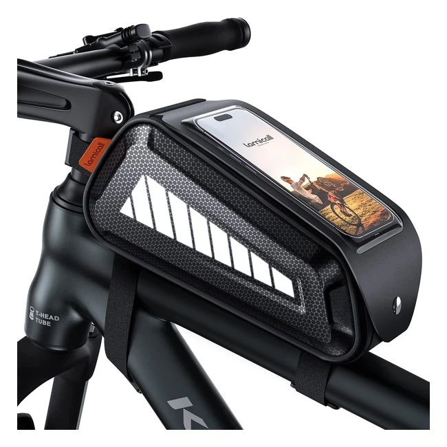 Lamicall Waterproof Bike Frame Bag 2023 - 18L Capacity, TPU Touch Screen, Reflective Strip