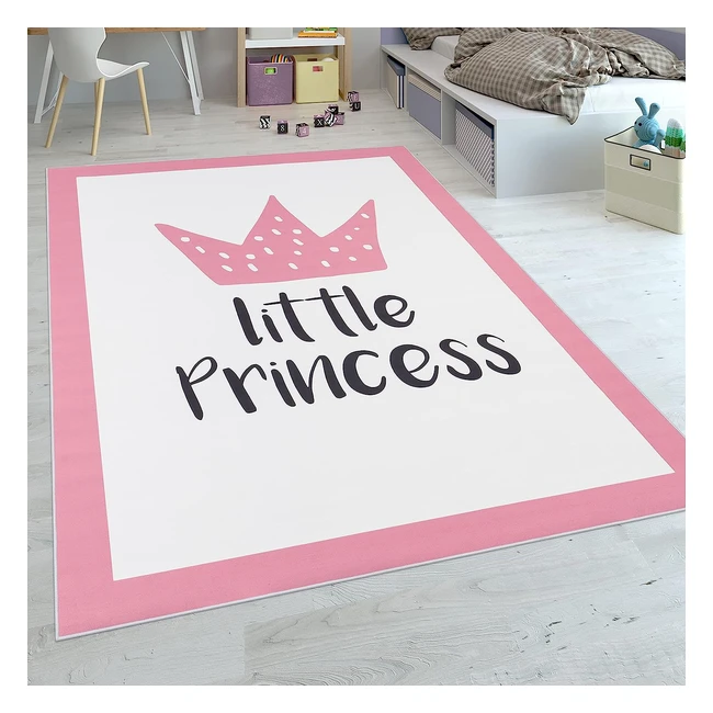 Tapis Enfant Chambre Filles Princesse Rose 80x150 cm