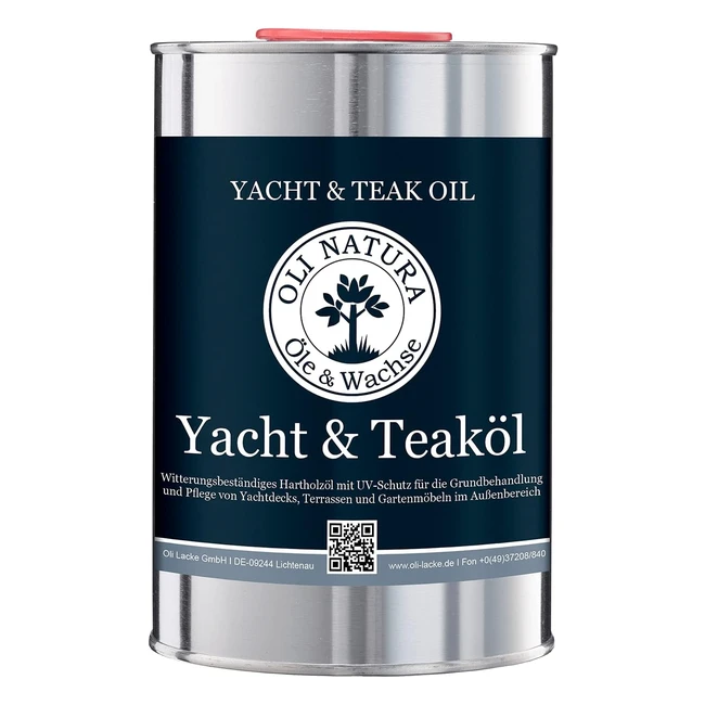 Olinatura Yacht Teaköl für Außenbereich, UV-Schutz, 1 Liter, Teak