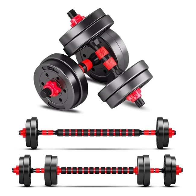 Mancuernas Ajustables Baratas - Set de Pesas 2 en 1 con Barras Conectadas - Ideal para Gimnasio en Casa