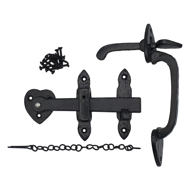 Loquet levier de pouce KeyPak Suffolk, noir antique, 115 x 20 x 45 cm