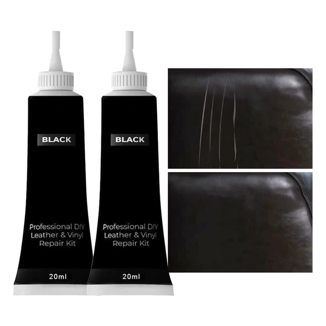 Réparateur Cuir - Rénovateur Cuir Noir - Kit de Rénovation Cuir - 2pcs