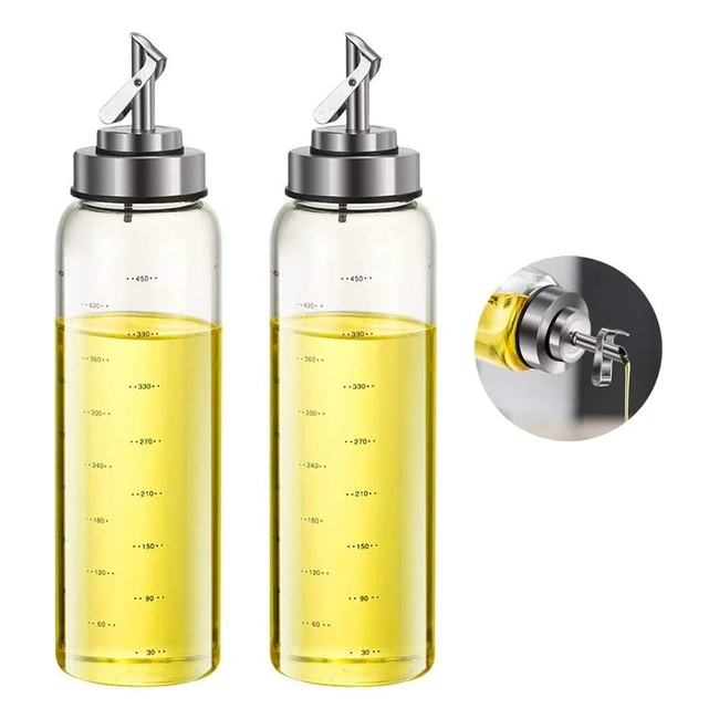 Fari Bouteille Huile Olive et Vinaigre 500ml - Ouverture et Fermeture Automatiques - Acier Inoxydable