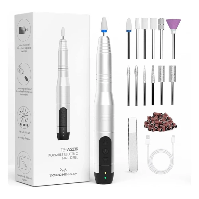 Taladro de Uñas Eléctrico Recargable TouchBeauty 12 en 1 - AG2236