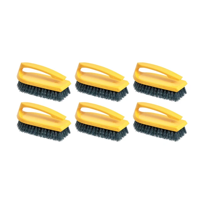AmazonCommercial Floor Scrub Brush 6-Pack - Heavy-Duty Stain-Resistant Bristles