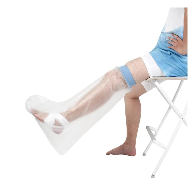 EverCryo Waterproof Adult Short Leg Cast Cover - Reusable & Watertight - Blue