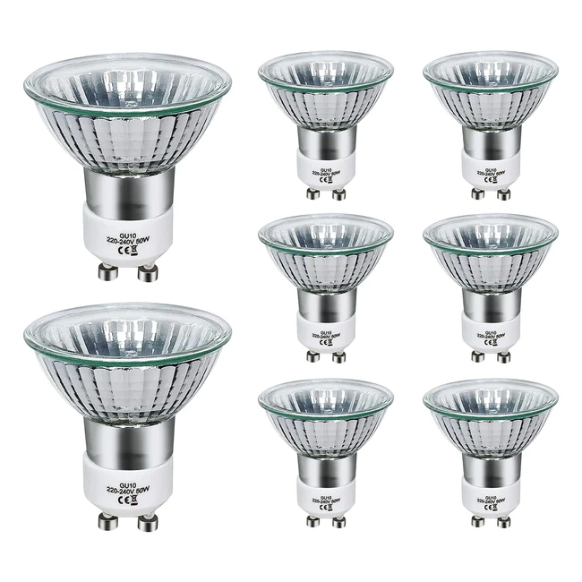 Sarveeta GU10 Halogen Bulbs 50W Dimmable - Pack of 8