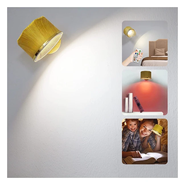 Mloqi Battery Wall Lights - Rechargeable LED Lamp with Remote Control - 16 Colors - Dimmable - Light Brown