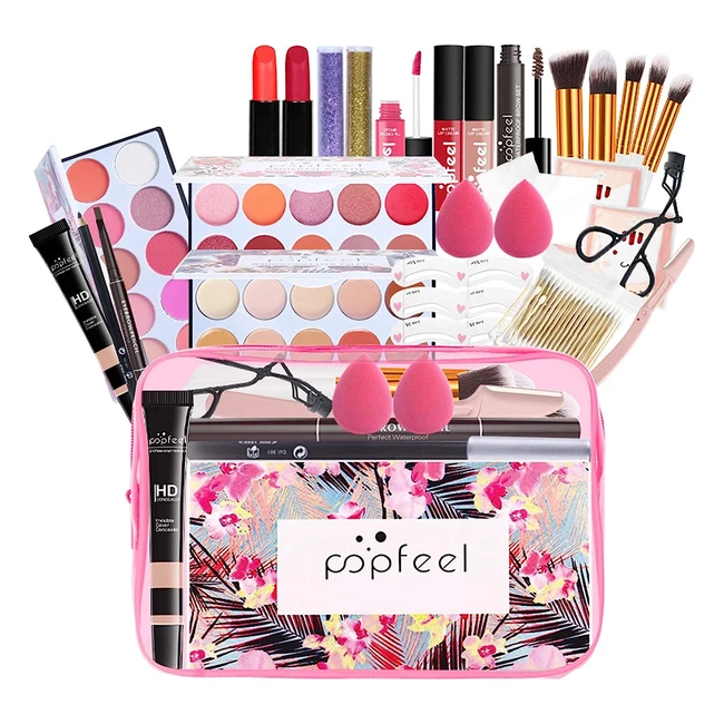 FantasyDay Ensemble Cadeau de Maquillage - Coffret Christmas Makeup Cosmétique Gift Set avec Fard à Paupières Rouge à Lèvres Blush Pinceaux Crème Correcteur Mascara Trousse Toilette 2 Kit05B