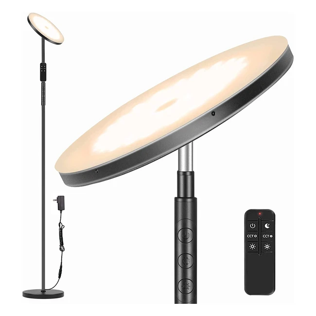 Lampadaire LED Mukuxin 36W3000lm | Super Lumineux | Télécommande Tactile | Pour Salon, Chambre et Bureau