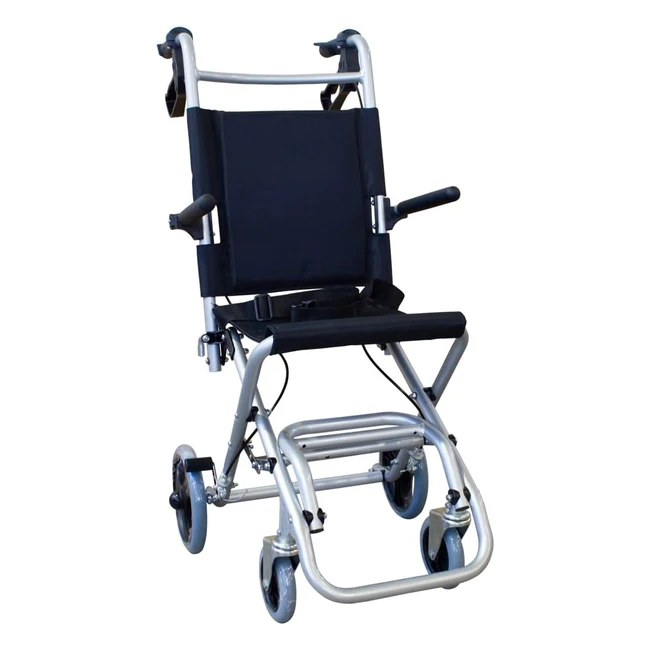 Mobiclinic Neptuno Faltrollstuhl, europäische Marke, Aluminium, leichtgewichtig, mit Hebelbremsen, Sicherheitsgurt, klappbarem Fußstütze und Armlehnen