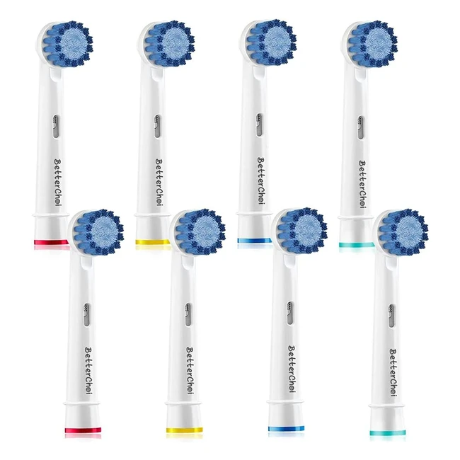 8 Pack Sensitive Gum Care Replacement Brush Heads - Oral B Braun Electric Toothbrush
