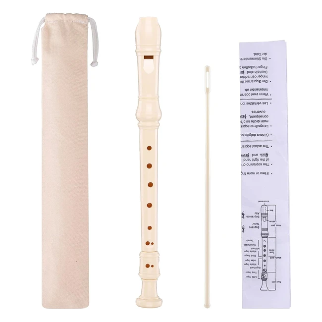 Flauta Escolar Vlvee para Niños - 8 Agujeros - Digitación Alemana - Incluye Paquete Externo
