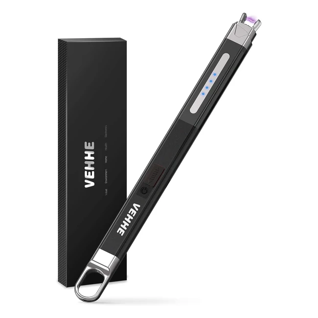 VEHHE Electric Candle Lighter Rechargeable Plasma Arc Lighter with Safety Lock - USB Flameless Lighter for Home Kitchen Camping BBQ