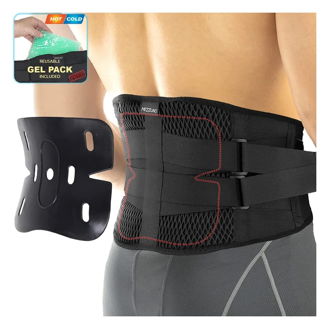 Faja Lumbar Mezzuno Hombre y Mujer - Soporte Extraíble - Gel Termoterapia