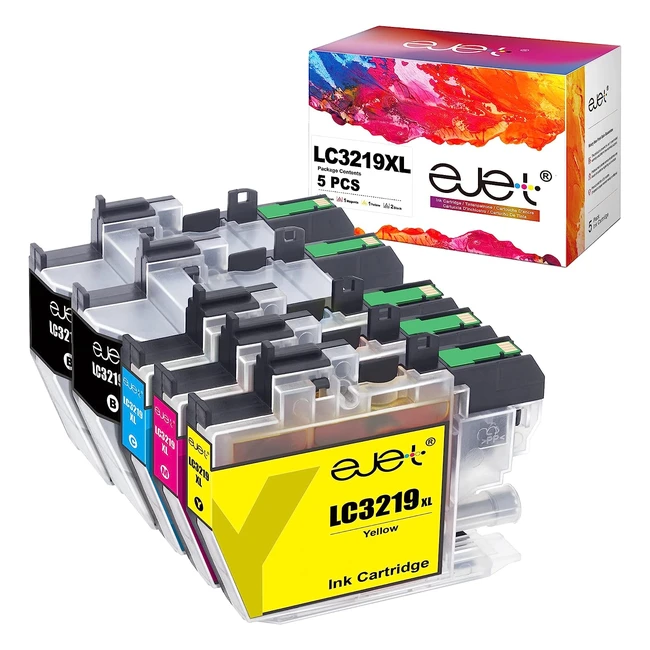 ejet LC3219XL Ink Cartridges - Compatible Replacement for Brother LC3219 XL LC3217 - MFCJ5335DW MFCJ6530DW - 5 Pack