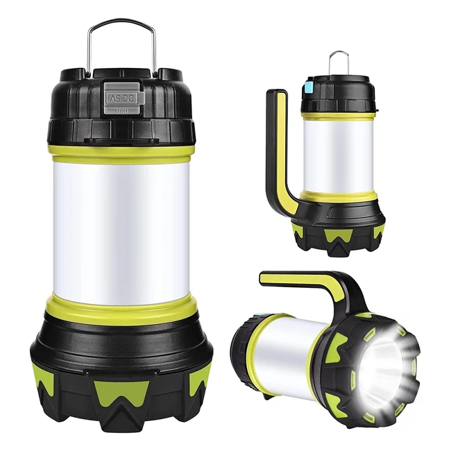 Lampada LED Campeggio USB Ricaricabile 1000 Lumen IP68 - Impermeabile, Ultra Luminosa