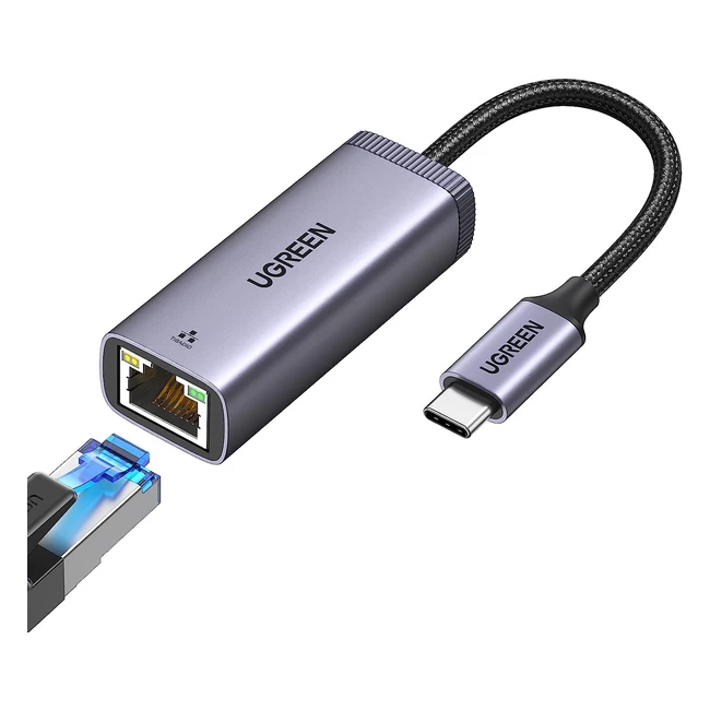 Adaptateur USB C vers Ethernet Thunderbolt 3 UGREEN - RJ45 1000Mbps - MacBook Pro Air M2 2023 - Chromebook Surface Go Dell XPS iPad Pro Galaxy S23 S22 Ultra
