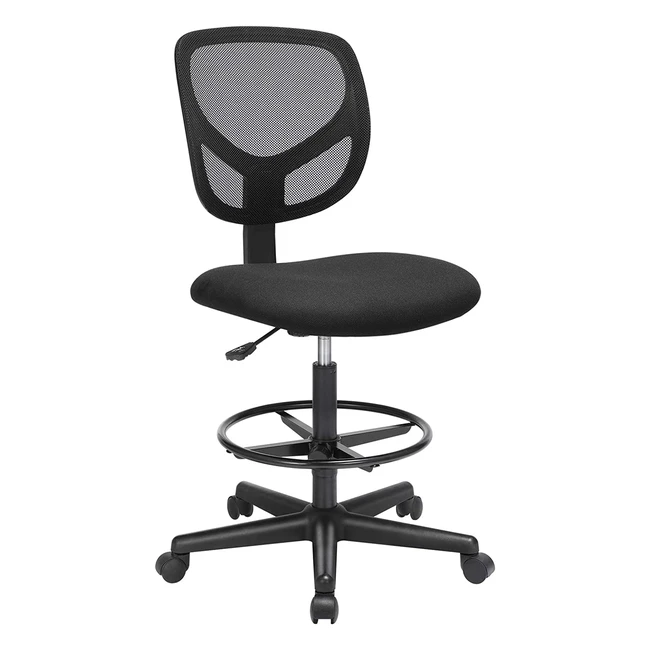 Tabouret de bureau Songmics sans accoudoirs, hauteur réglable, charge maximale 120 kg, noir
