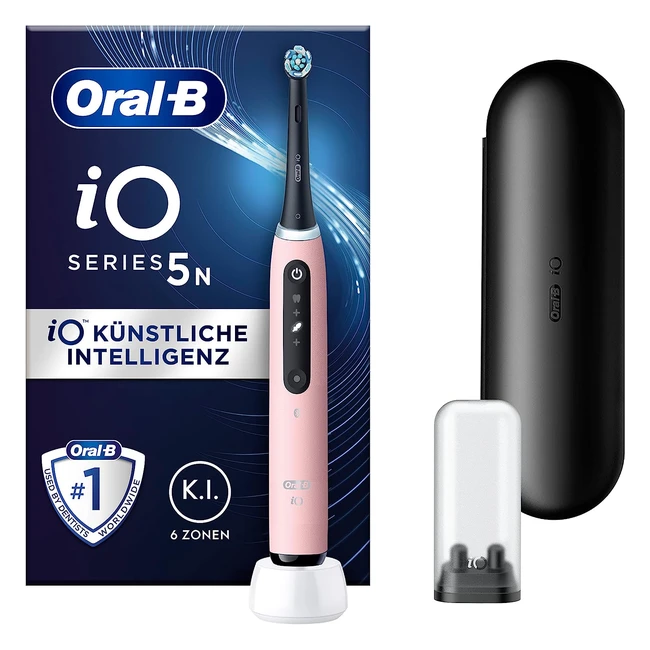 Oral-B IO 5 Elektrische Zahnbürste, Magnettechnologie, 5 Putzmodi, LED-Anzeige, Reiseetui, Braun, Blush Pink