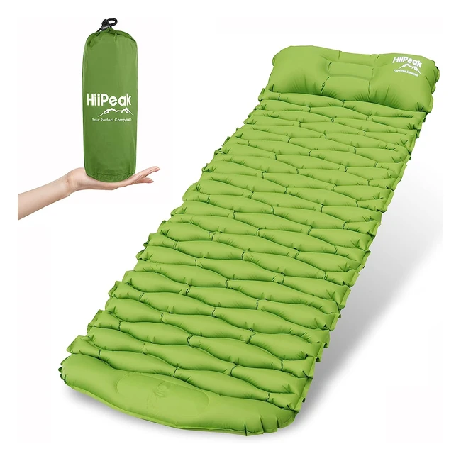 Colchoneta de camping Hiipeak ultraligera, autohinchable, para viajes y senderismo