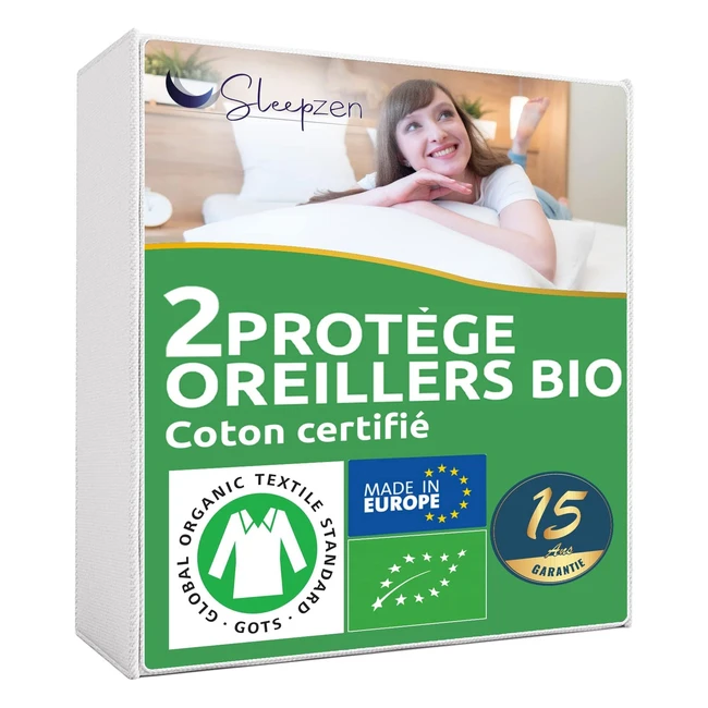 Copricuscini Sleepzen 65x65cm in Cotone Organico GOTS - Set di 2