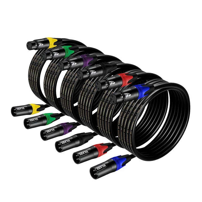 Cable XLR-XLR 2m Paquete de 6 Alta Calidad y Durabilidad