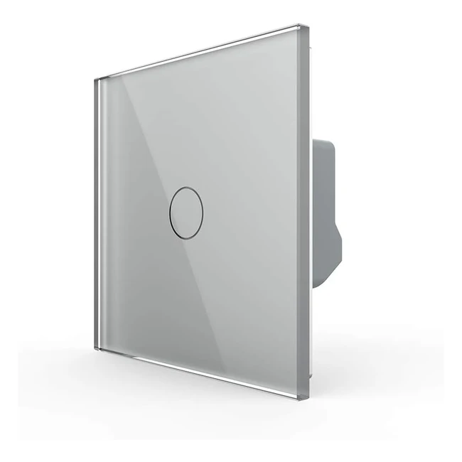 Interrupteur tactile Livolo EU standard, verre de luxe, LED indicateur, gris, VLC70115A