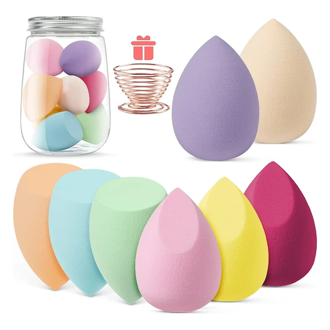 Esponja Maquillaje 8 Piezas - Sin Látex - Uso Húmedo y Seco