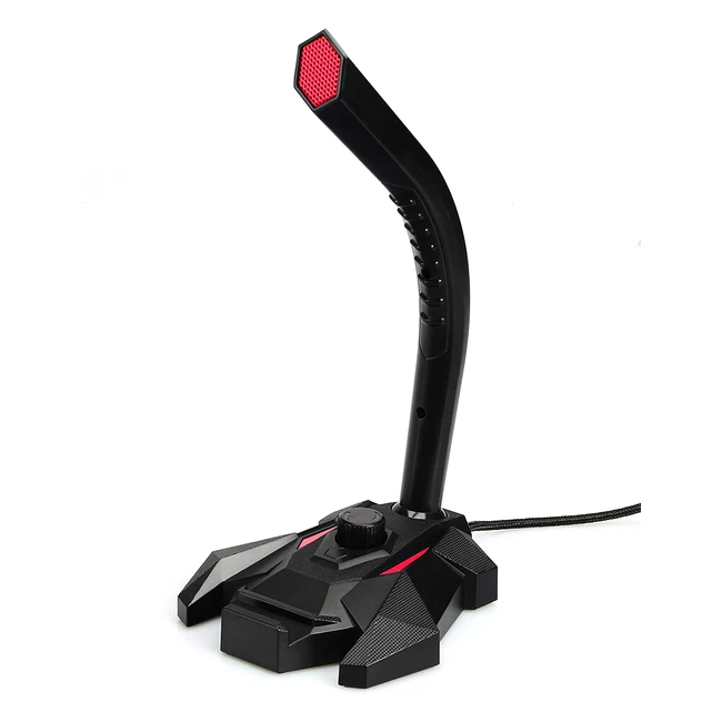 Microphone de Gaming USB Rouge - Amazon Basics - Réf. XYZ - Prise USB, Son Omnidirectionnel