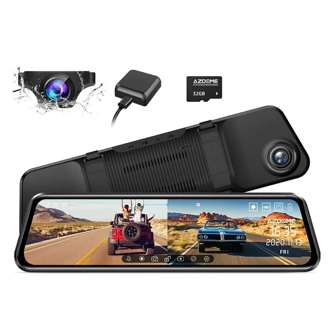 Caméra de recul azdome 118 avec GPS, vision nocturne, enregistrement en boucle - 170° 1080p