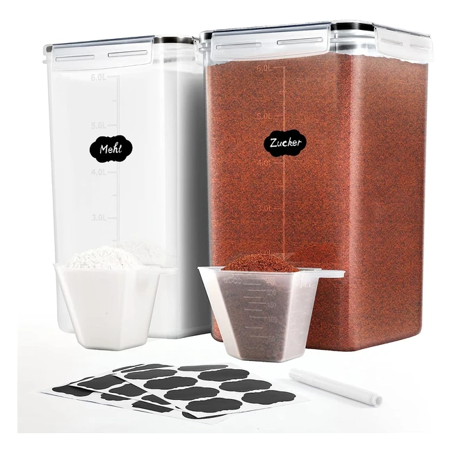 Boîte rangement cuisine Surejoy 65L lot de 2 hermétiques en plastique sans BPA